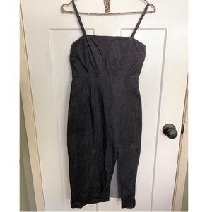 Lulus black denim dress with deep slit
